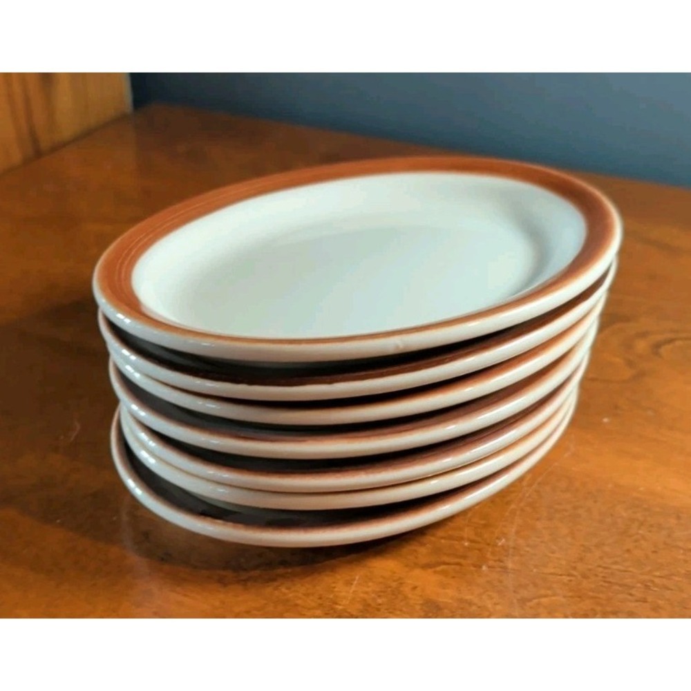 Vtg Set of 7 Shenango China Restaurant Ware Oval Plates 7.5" Anchor Hocking EUC